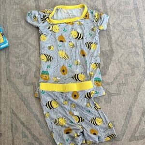 Little Sleepies Bumblebee Pajama Set - Yellow and Gray